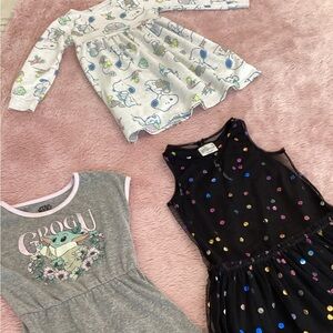 Black Polka Dot Tulle Dress, Snoopy Dress & Star Wars Dress Bundle